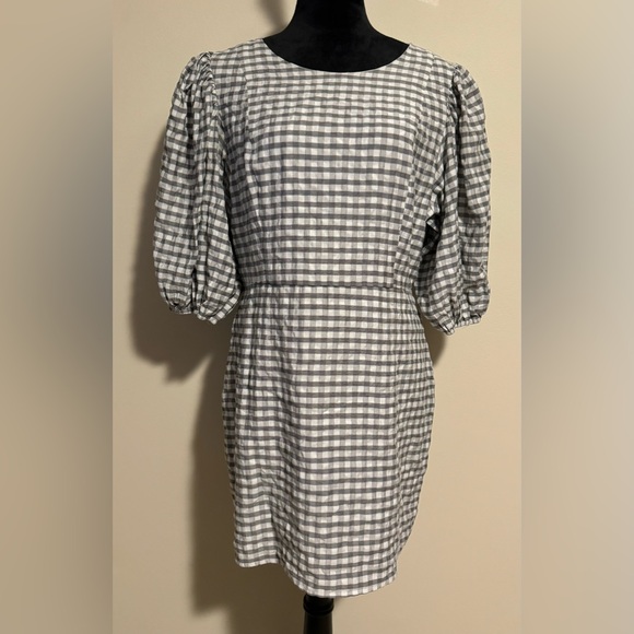 Lulus Dresses & Skirts - EUC Lulus Checks Appeal Black Gingham Seersucker Puff Sleeve Mini Dress size XL